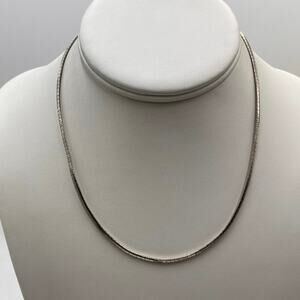 2.5mm Sterling Silver Stamped Omega 925 Chain Necklace 17",
10.3 Gram push clasp